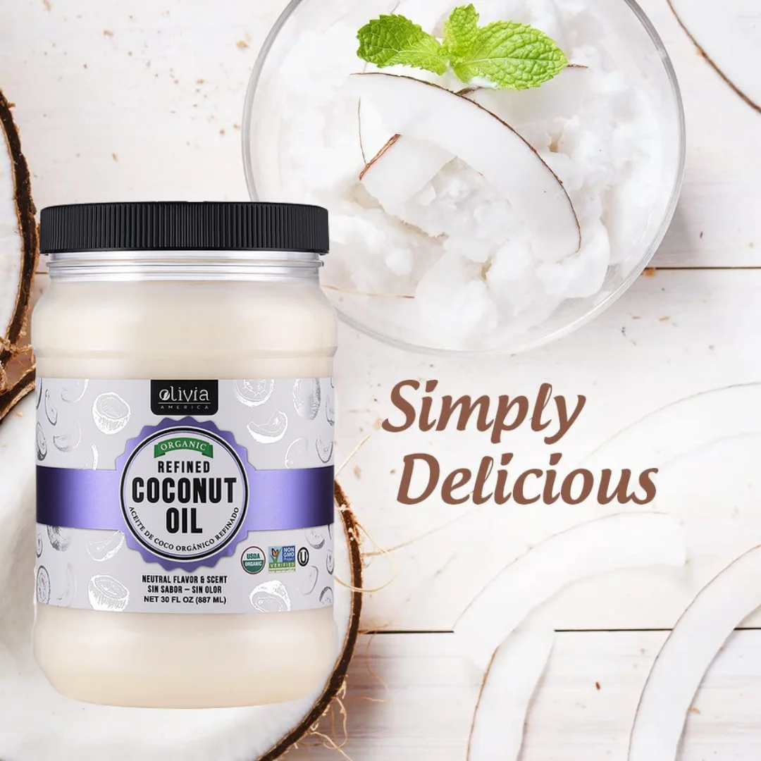 Органическое кокосовое масло, сертифицированное USDA, Бутылка объемом 30 унций Для Оливии и Америки (упаковка из 12 штук)