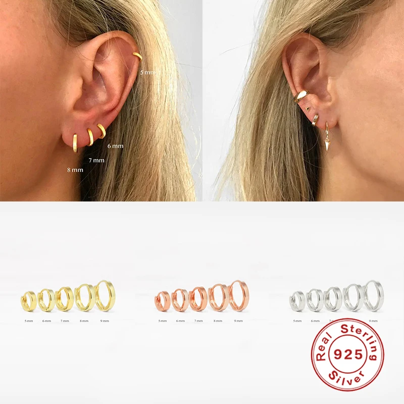 CANNER 2022 Wholesale Designer Inspired Earrings S925 Silver 18K Gold Plated Round Huggie Earrings