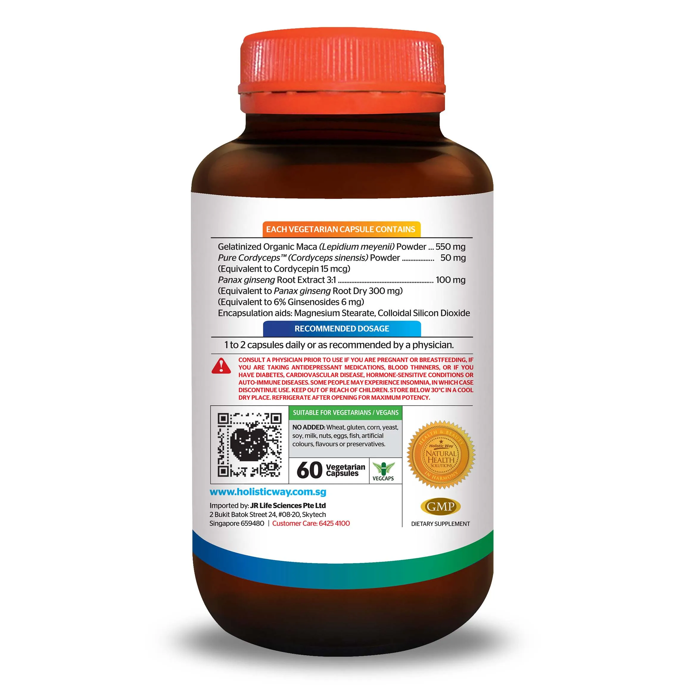 Improve Immune System Anti-Fatigue Maca Pro With 60 Vegetarian Capsules Holistic Way Health Care Product