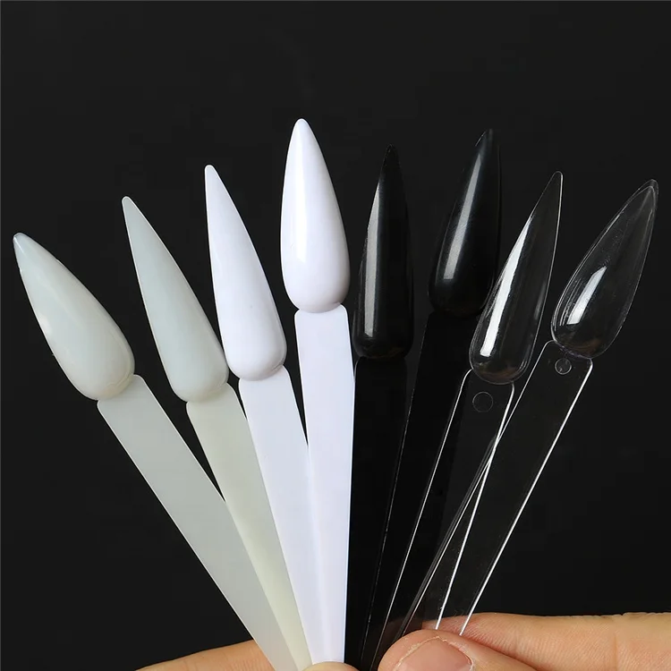 
40pcs/lot 2 size 4 colors False Nails Display Tips Stiletto faux ongles espositore nail wheel clear tip nail Showing Shelf Salon 