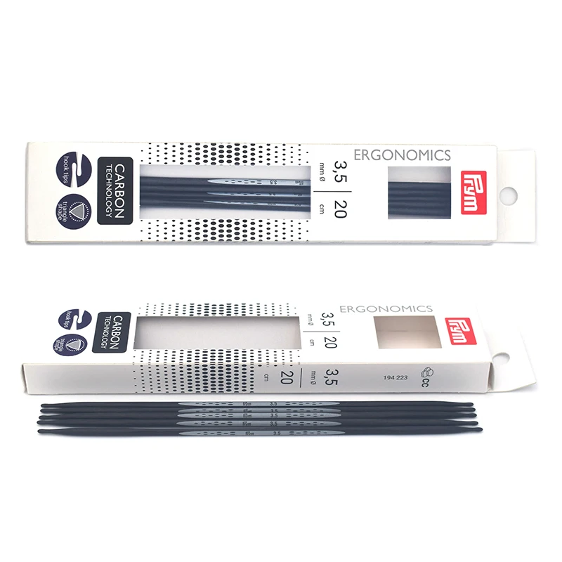 Prym Ergonomics 194223 3.5mm/20cm Carbon Double-pointed Knitting Needles Crochet Hook Yarn Crafting