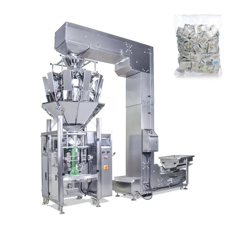 Automatic Multiheads Weighting Vertical System Candy, Small Bread, Russian Chocolate Packaging Machine LT-420Y