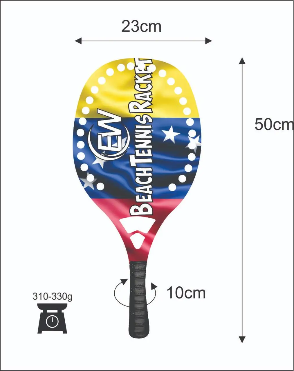 
Beach Tennis Rackets Custom Carbon glass Beach Paddle/Padel Racket with your logos and color combinations 