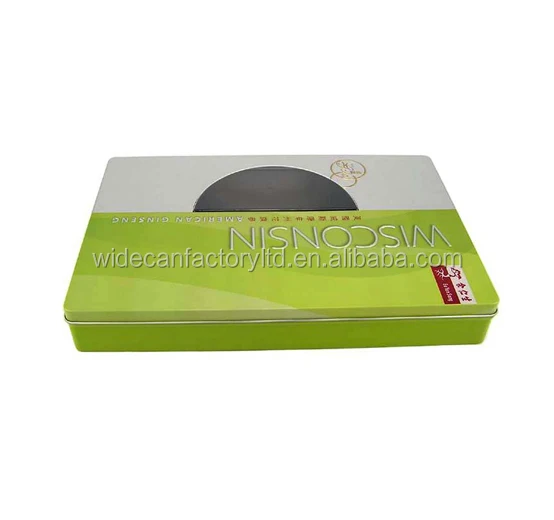 
Metal Tin box rectangular with Window Lid for foods 