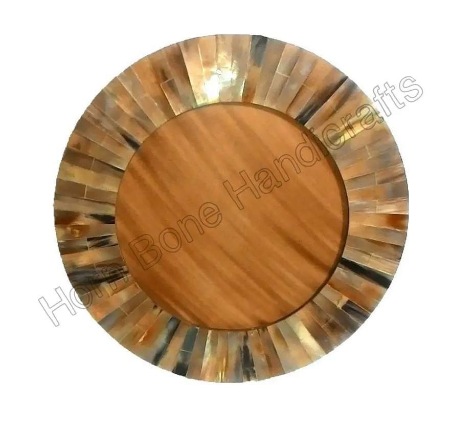 High Quality Home Decor Bone Inlay Round Photo Frame Home Interior Wall Hanging Bone Inlay Mirror Frame For Bedroom And Bathroom