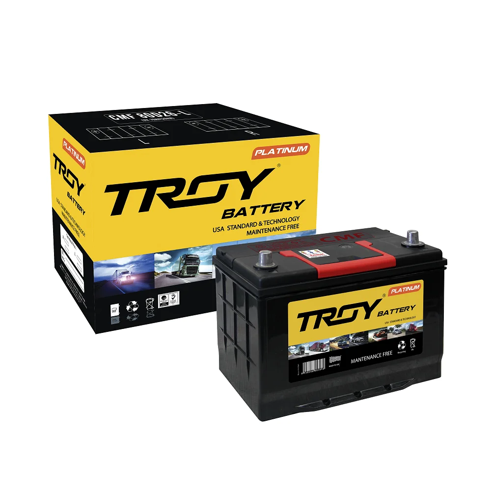 WHOLESALE  MF 80D26L  Battery For Vehicles acid lead battery  12V 70AH longlife cycle JIS STANDARD