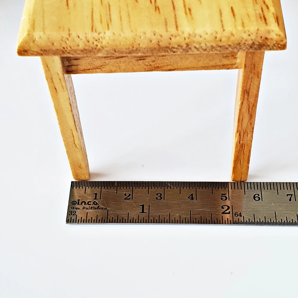 Handmade Mini Dollhouse Display Dining Table Set PVC Wood Furniture Model DIY Toy with Showcase Features