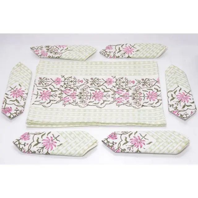 Индийский хлопковый ручной платок с цветочным принтом праздничный носовой индийская ткань обеденный стол коврик и салфетки набор 12 штук этнический