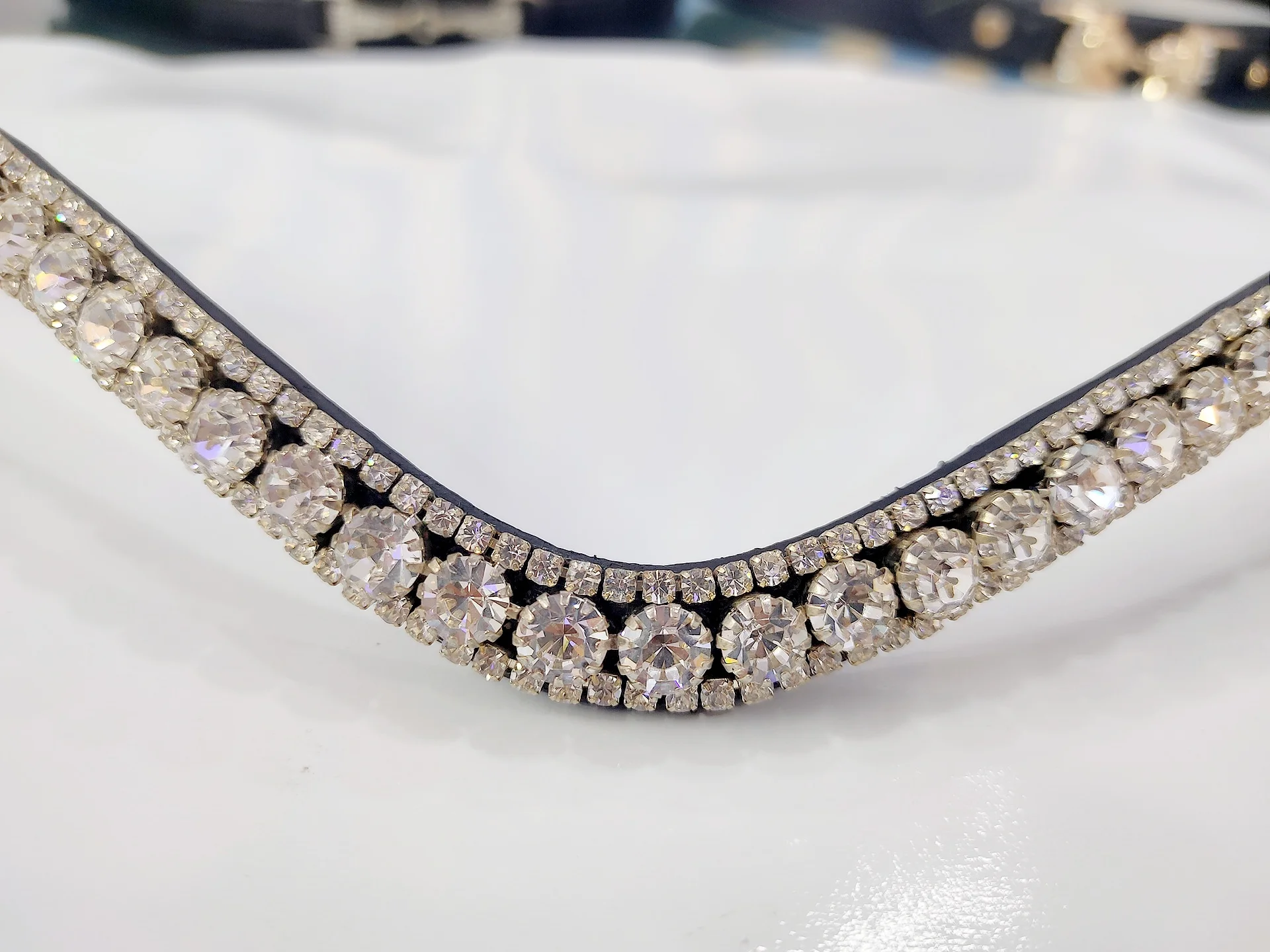 Super Quality Three Row 8mm Crystal Diamond in Original White Available in All Sizes and Customization Color