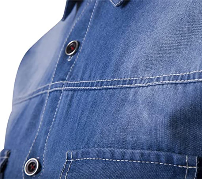 High Quality Mens Fashion Casual Wear Denim Shirts Top Trendy Design Hot Selling Washed Jeans Shirts for Mens