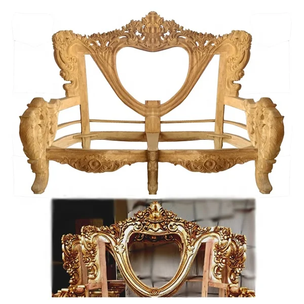 Teak Wooden Living Room Furniture Unfinished Chair Knockdown No Paint Living Room Furniture Set Sofa 3,2,1 seater with Table 2