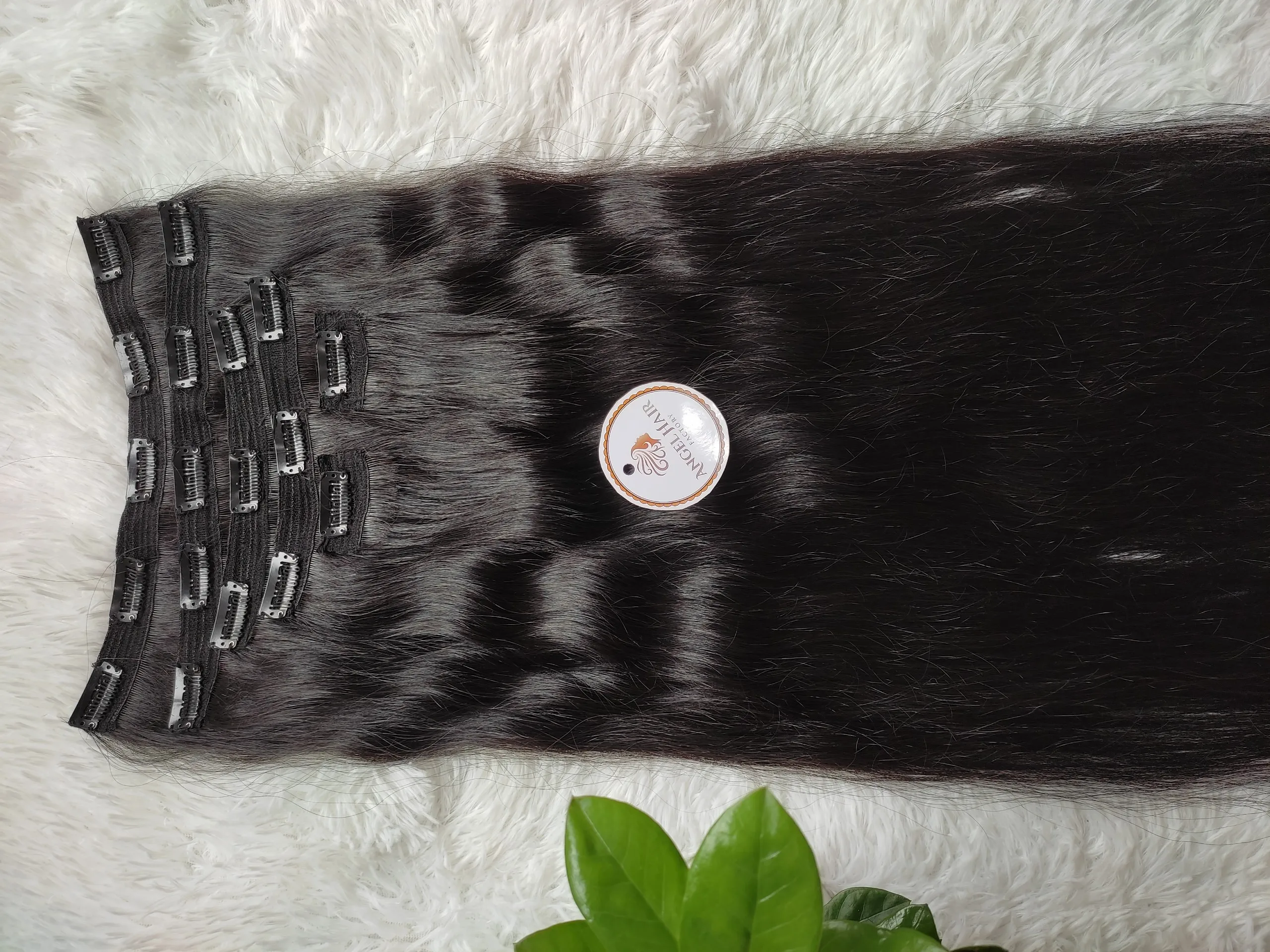 Hot sale Human Hair Clip in Extension Natural Black 100% Raw Virgin hair Grade 8A 9A Super Smooth