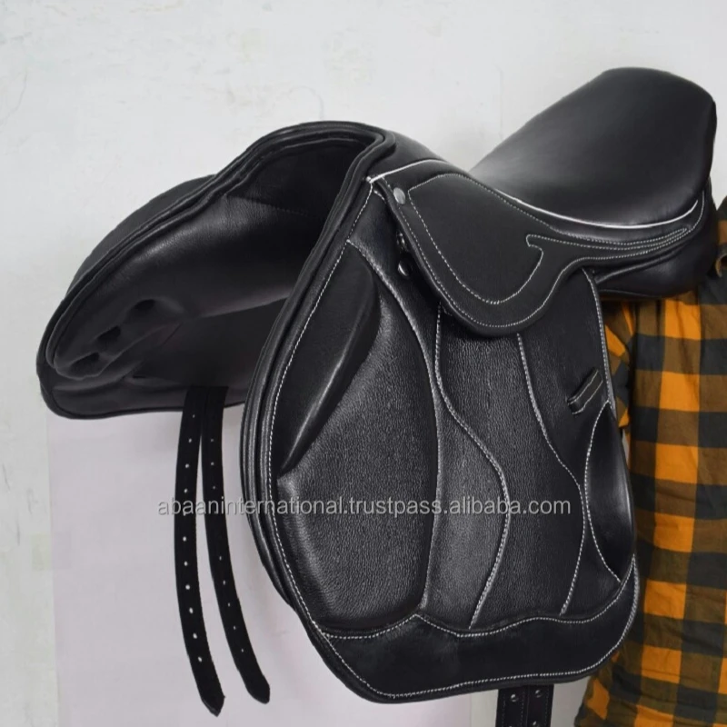 Best Quality Horse Genuine Jumping Saddle with Genuine Leather with one pair iron Stirrup Best Quality Genuine Leather Saddle