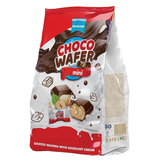 Premium Quality Chocolate Wafer Filled Hazelnut Cream ISO Certified Halal Candy Wholesale 140g Sweet Best Roll