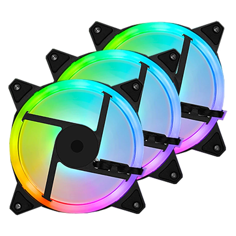 Ready To Ship 12V Computer Radiator Air Cooler Cooling Fans 3Kits Ventiladores RGB Fan 120mm AURA SYNC For PC Case