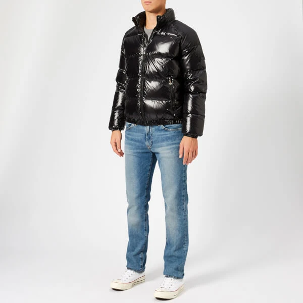 High quality fashionable casual shiny red puffer jacket mens