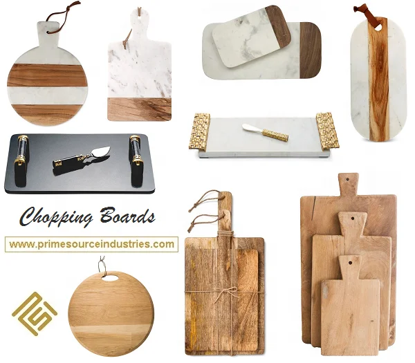 High Quality Marble And Acacia Wood Chopping Board Solid Item Wholesale Customized Rectangular Cutting Board Indian Handicraft