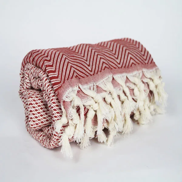 Свадебный подарок красное покрывало с рисунком из кирпича Турецкая мебель хлопка ручной работы очень мягкое большого размера