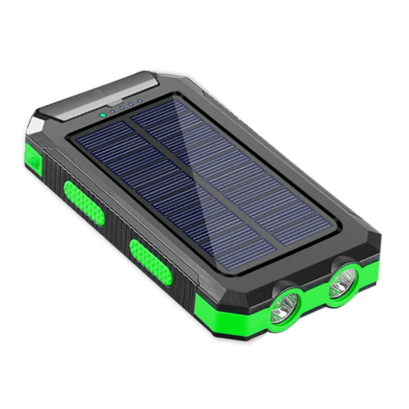 
2021 New Portable Powerbank Dual Usb Solar Power Bank Waterproof 20000 Mah Solar Power Station Solar Mobile Phone Charger 