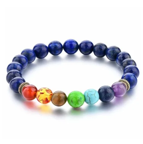 Lapis Lazuli Bracelet, Buddha Charm Bracelet, large medium small bracelets|  Lapis Lazuli 7 chakra bracelet  6/8/10 mm Beads