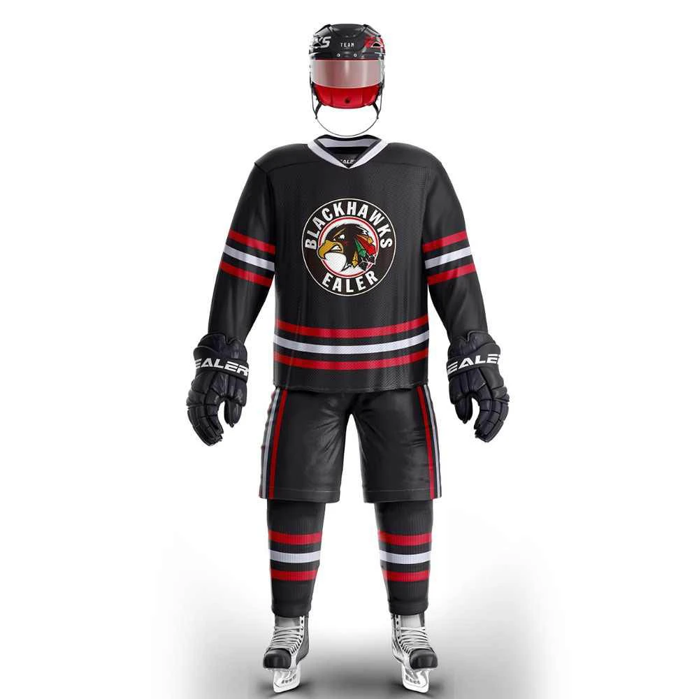 Latest design 5Xl plus size custom embroidery hockey hoodie sublimation training ice hockey uniform jersey your own design shirt