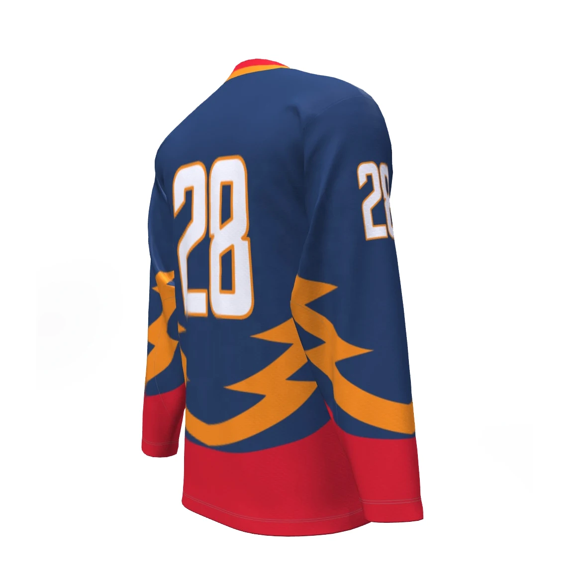 Men Sublimation Ice Hockey Jerseys Long Sleeves V-Neck Ice Sports Wear Warm Hockey Jerseys