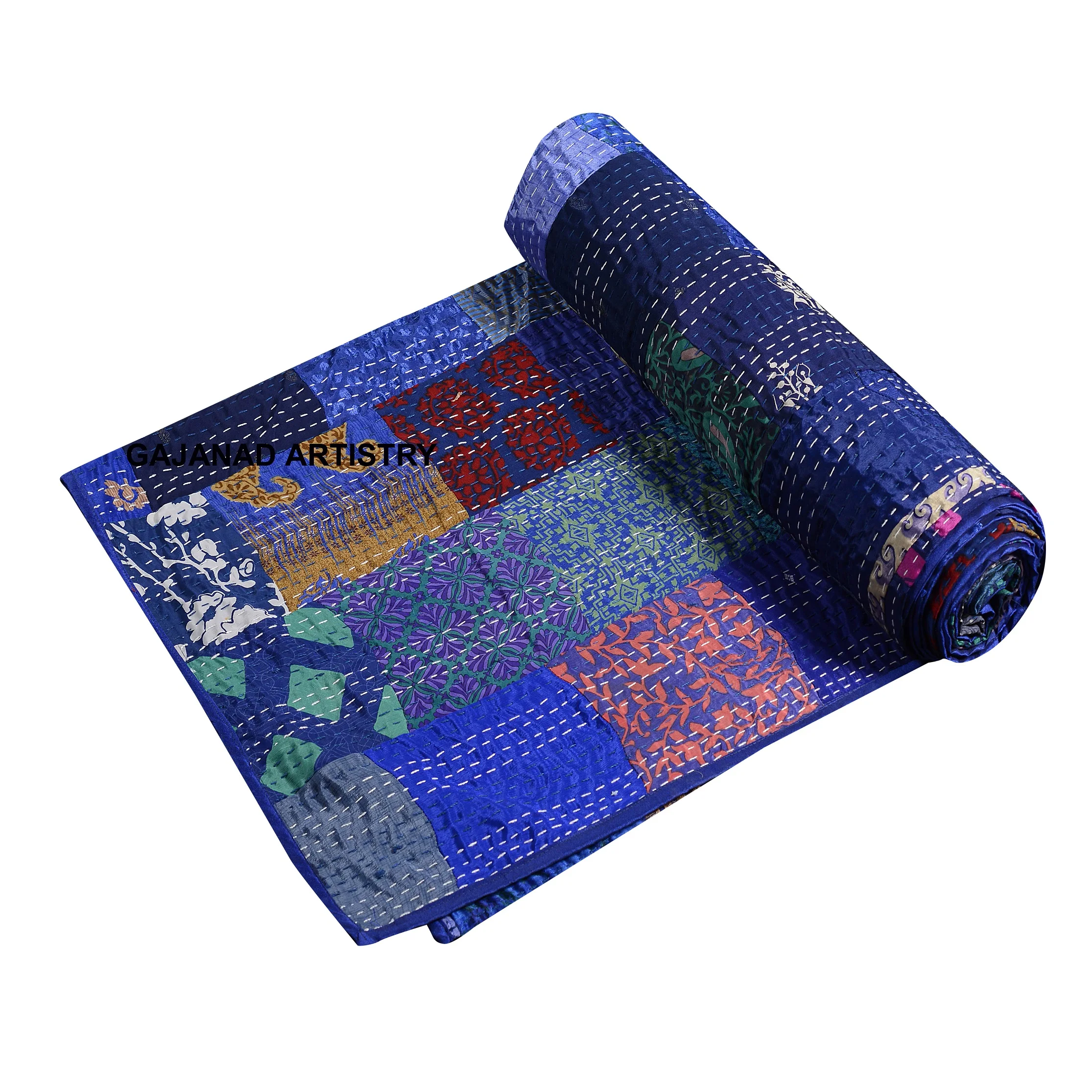 silk kantha indian quilts throw bedspread handmade bedding blanket hippie floral coverlet quilts for bedroom