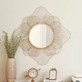 Fancy Wall Mirror modern style restaurant hotel home Wall mirror aluminium brass decoration wall home decoration  polished