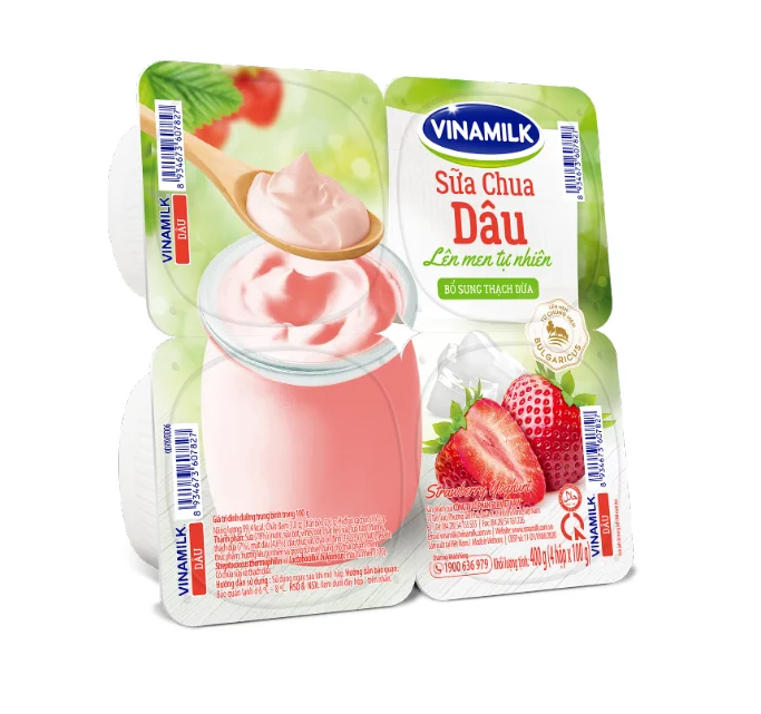 Eating Yogurt - Vinamilk - High Quality - Strawberry Yogurt - Packing 100g per box x 48 boxes per Carton