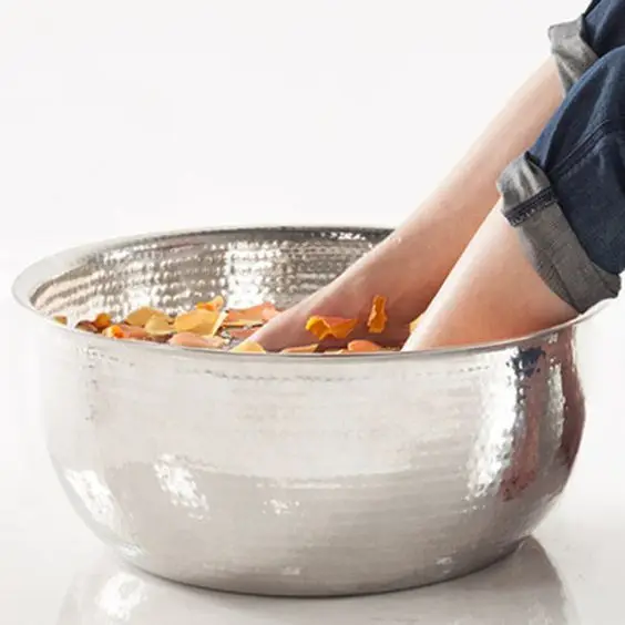 hand made eco friendly steel pedicure bowl for spa saloon manicure pedicure bowl