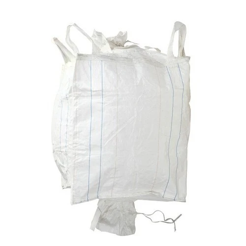 White FIBC Bulk Jumbo Bag With Top Filling Spout And Discharge Spout