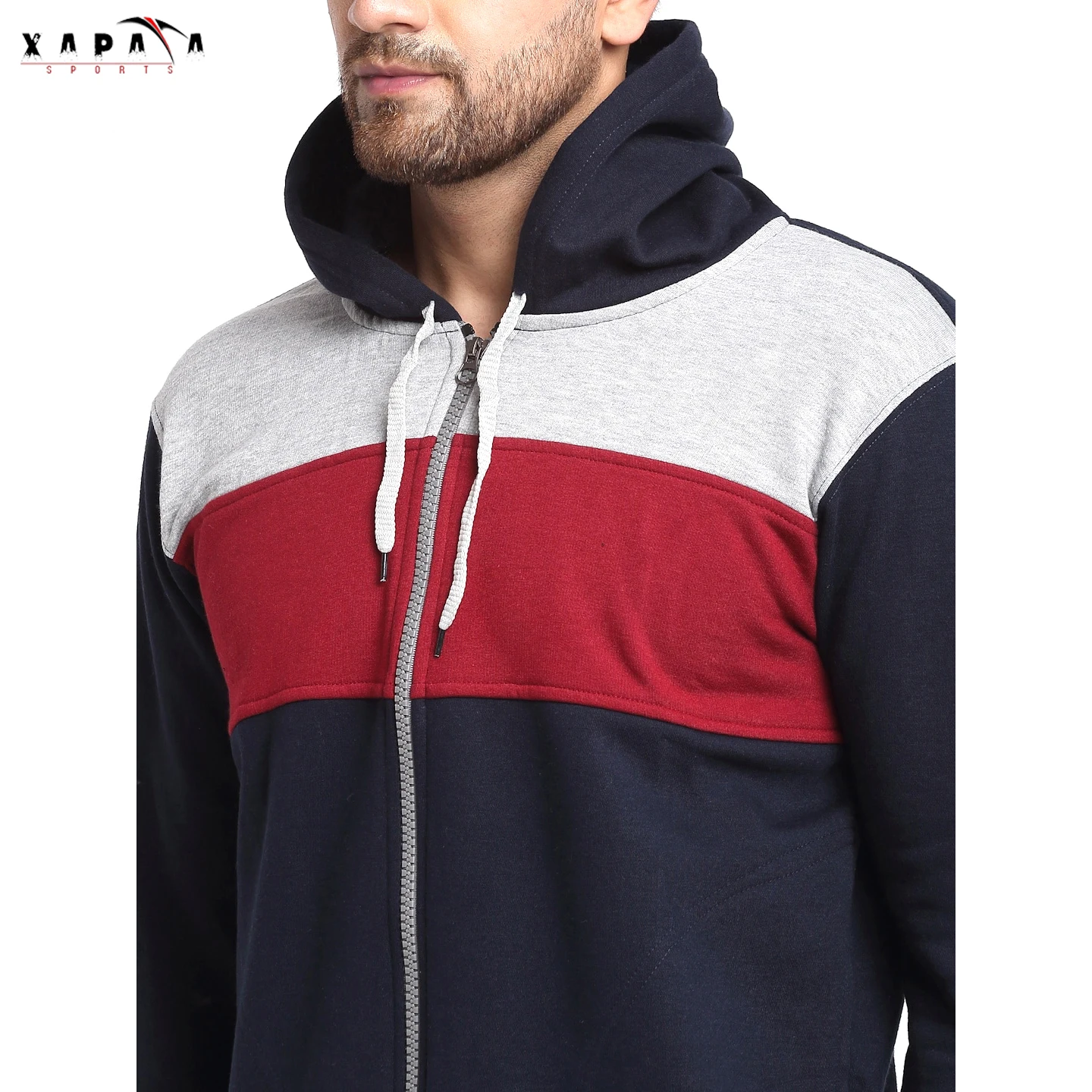Men Navy Blue & Red Color Blocked Tracksuit Hot Selling Outer Wear Men Tracksuits By XAPATA SPORTS