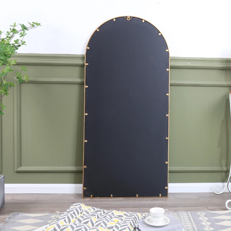 Gold Frame Arch Decorative Modern Dressing Room Wall Full Length Floor Mirror Outdoor Garden Mirror