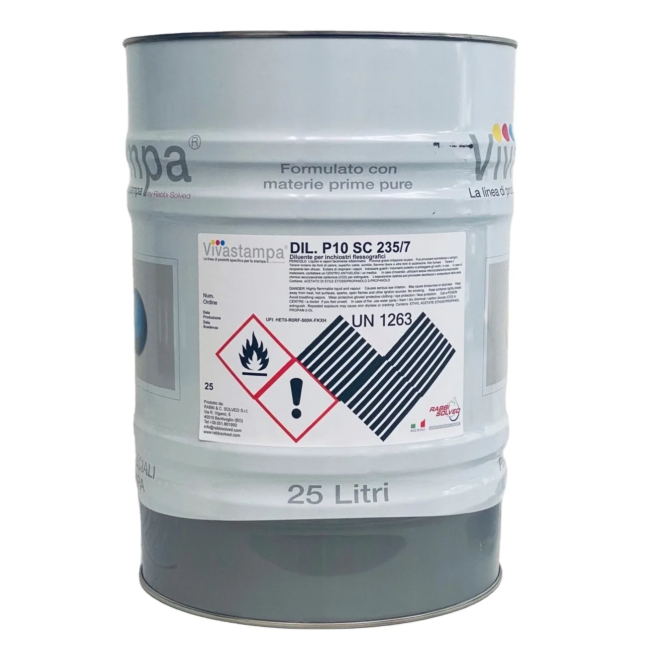 Ink  THINNER with RETARDER for  Flexographic Printing with Ethanol, Ethyl Acetate, Isopropanol and Ethoxypropanol