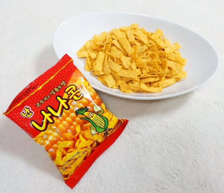 Сладкий кукурузный вкус Нана кукурузная закуска 50 г Сделано в Корее