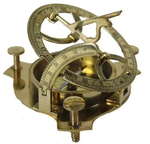 Nautical Brass Sundial Compass with Wooden Box Vintage Nautical Compass Vintage Style Marine Magnetic Brunton Compass