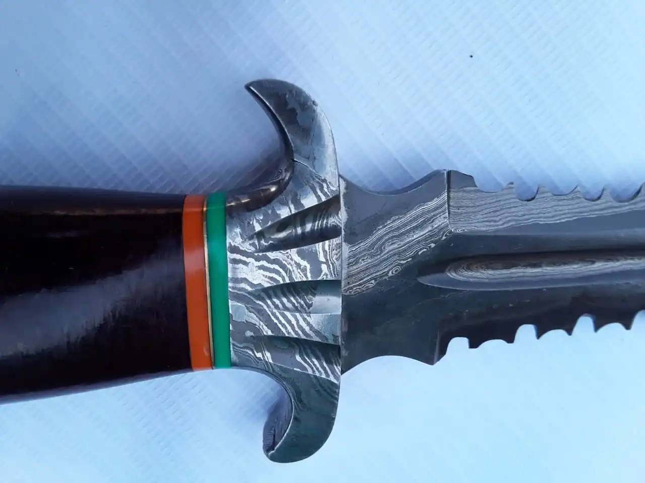 Damascus Custom Handmade  Dagger Knife With Micarta  Handle Blade Materiel