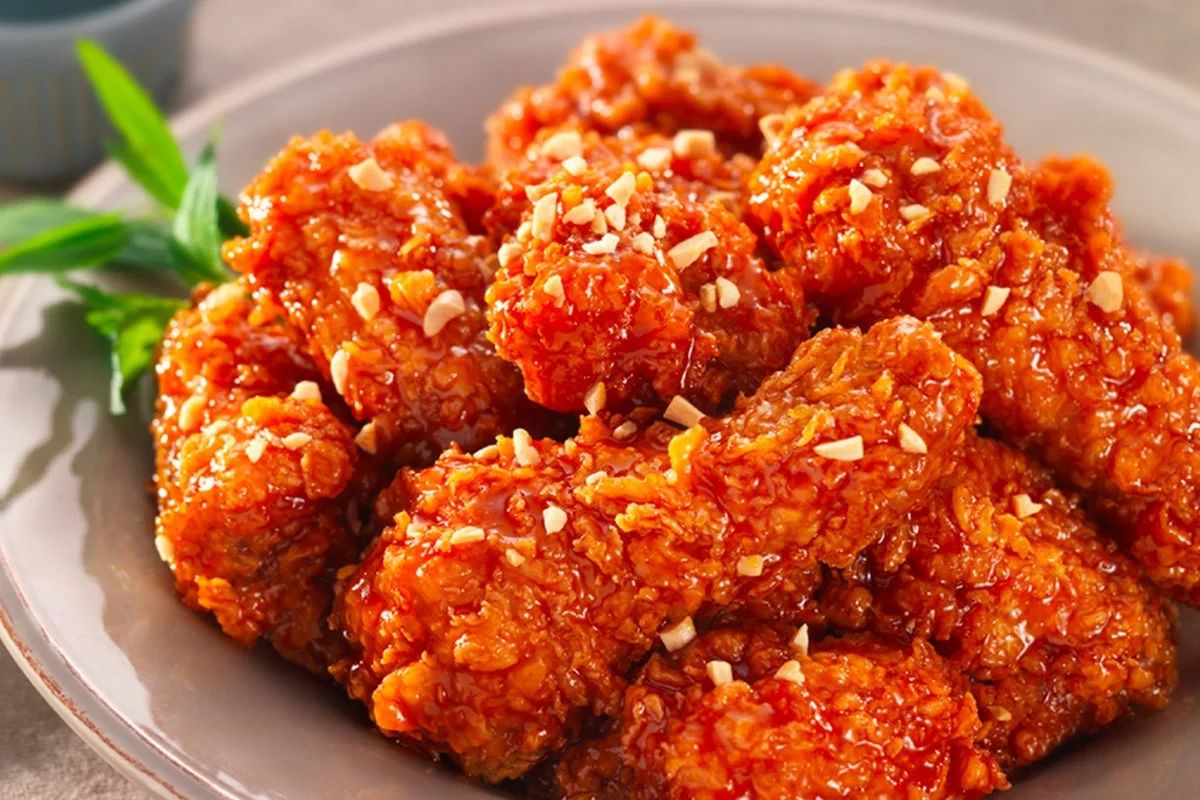 Корейский соус для жареной курицы (острая соевый с чесноком медовый