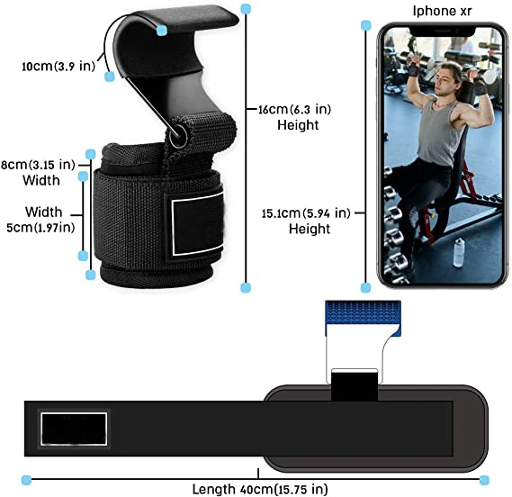 High quality Hard pull up Weightlifting gloves hook barbell assist force wristband grip hook slip fitness