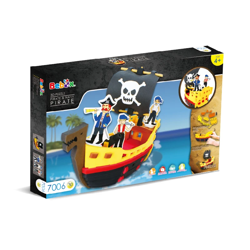 Multicolor 3d Soft Eva Foam Pirate Ship Jigsaw Puzzle