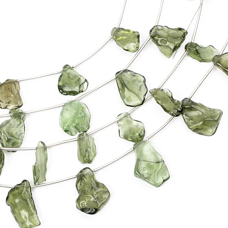 Оптовая продажа, 100% натуральные бусины moldavite Nuggets, необычный драгоценный камень Moldavite