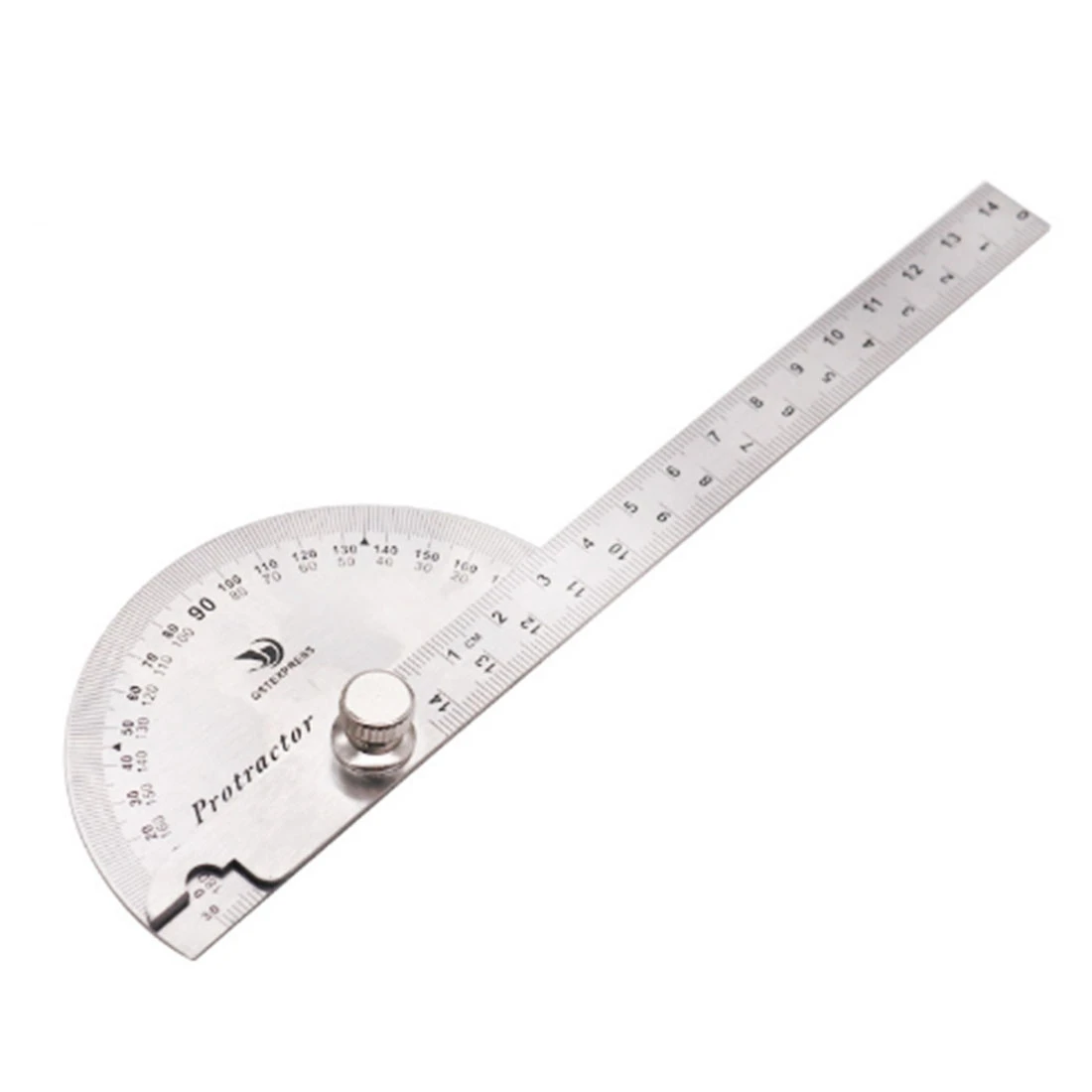 Wholesale 0-180 Degree Stainless Steel Protractor Angle Finder with 0-145mm Arm Measuring Ruler Tool Steel Ruler Protractor Rule