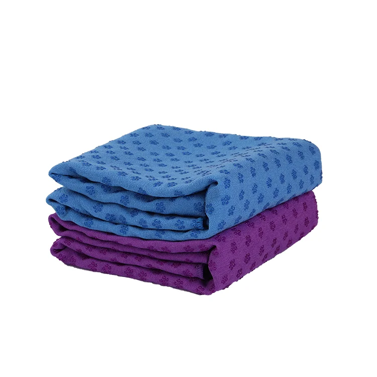 
Customizable Multi-color Microfiber Embroider Grip Sport Non Slip Flower Pattern Yoga Towel 