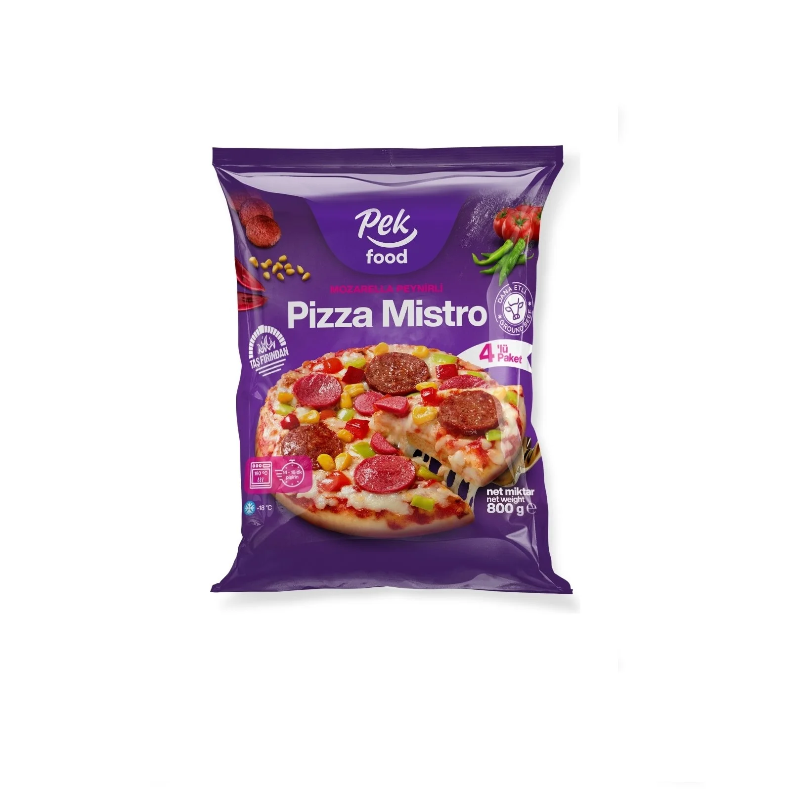Mistro Pizza Pack Ready Frozen Baked Pizza  For Restaurants And Shop Vacuum Bag from Turkey
