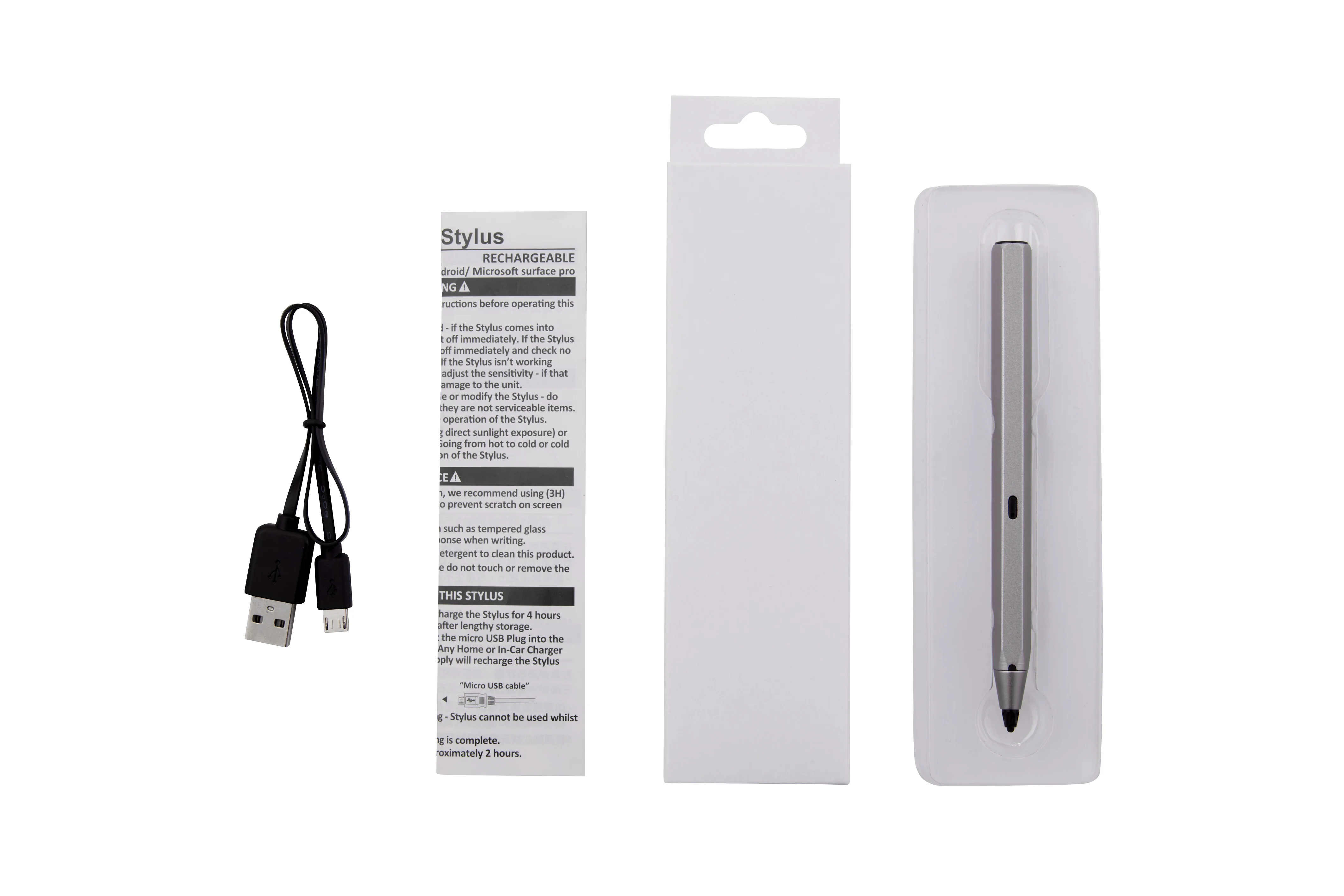 Metal Capacitive Active Stylus Pencil mi-cro USB Digital Drawing Laser Engraved for All Touch Screen Tablets