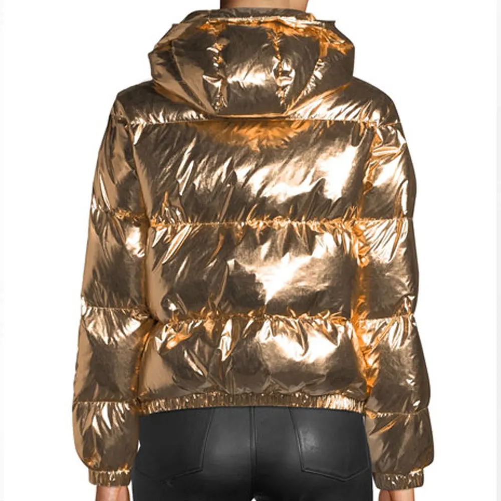 Best Selling Warm Winter Women Hooded Shiny Bubble Puffer Down Jacket for Ladies Girls and mens