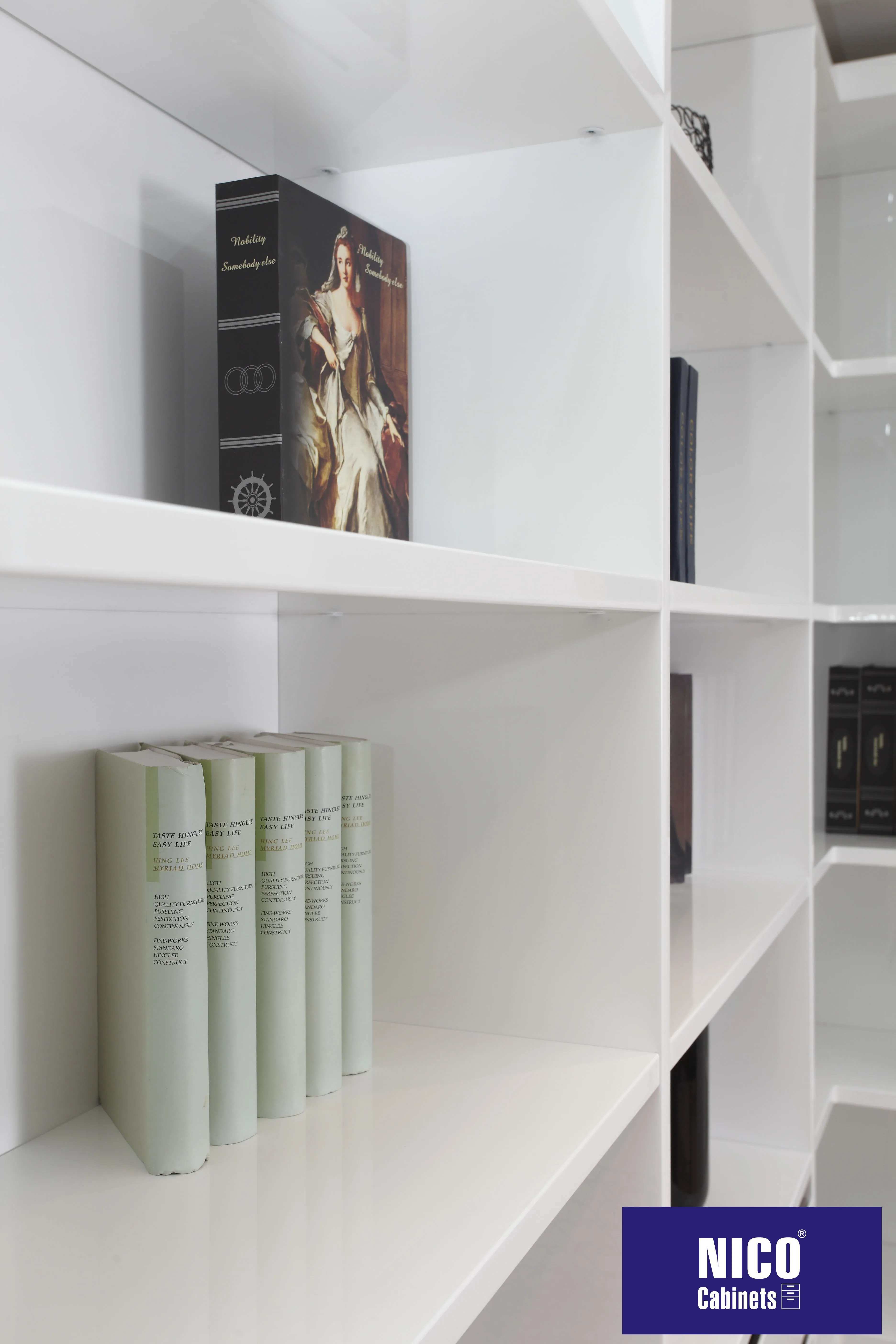 NICOCABINET Custom European Popular Design Modern Custom White Bookcase Book Shelf