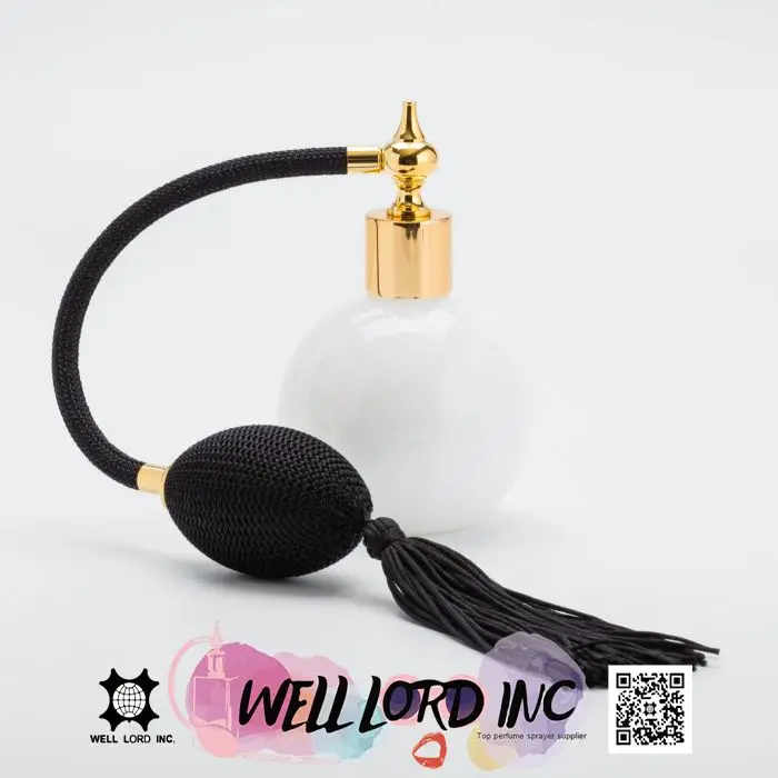 Classic perfume sprayer empty 100ml glass bottle with bulb atomizer and tassel perfume bottle