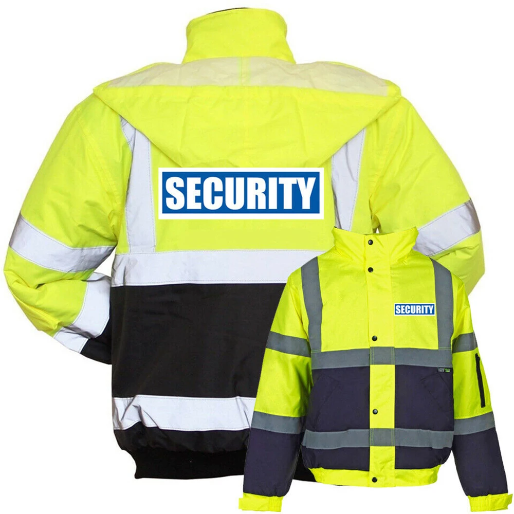 Road Safety Workwear Jacket Hi Vis Reflective Night Tape Men Jacket Site Security Jacket For Men Plus Size
