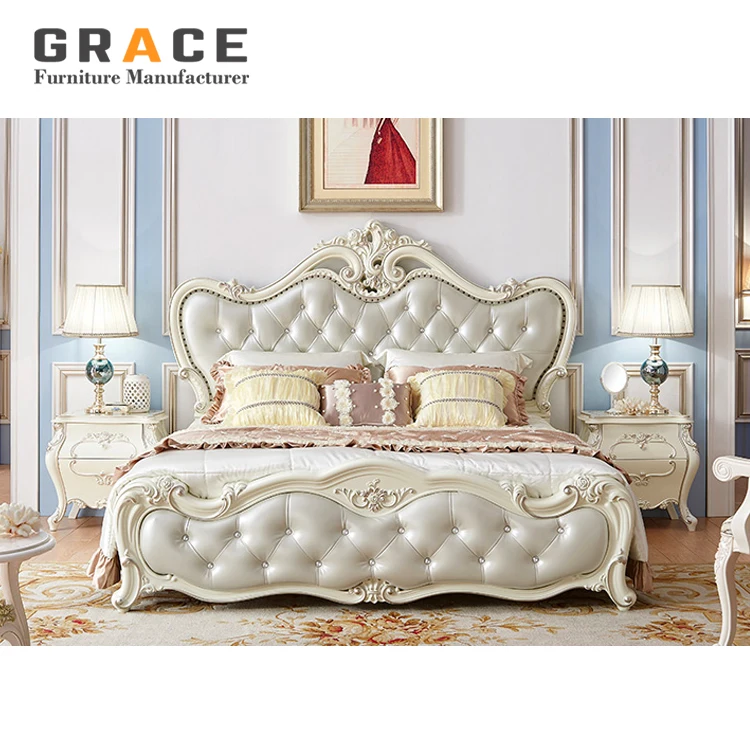 H8802W modern design rustic furniture wedding bed for bedroom with wardrobe